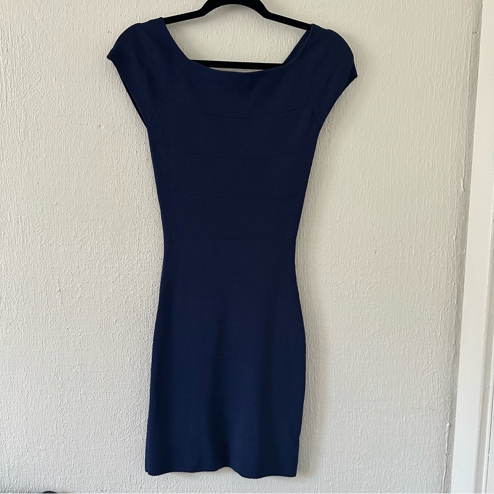 Max Studio Navy blue body con mini dress Size Small